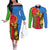 Eritrea Independence Day 2024 Couples Matching Off The Shoulder Long Sleeve Dress and Long Sleeve Button Shirt Eritrean Camel African Pattern
