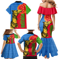 Eritrea Independence Day 2024 Family Matching Mermaid Dress and Hawaiian Shirt Eritrean Camel African Pattern - Wonder Print Shop