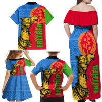 Eritrea Independence Day 2024 Family Matching Off Shoulder Maxi Dress and Hawaiian Shirt Eritrean Camel African Pattern - Wonder Print Shop
