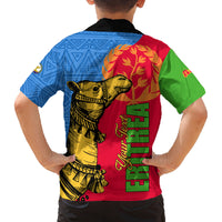 Eritrea Independence Day 2024 Family Matching Off Shoulder Short Dress and Hawaiian Shirt Eritrean Camel African Pattern - Wonder Print Shop