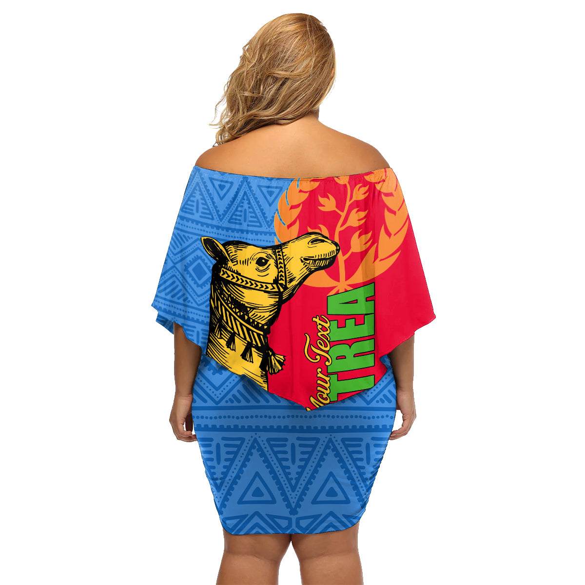 Eritrea Independence Day 2024 Family Matching Off Shoulder Short Dress and Hawaiian Shirt Eritrean Camel African Pattern - Wonder Print Shop