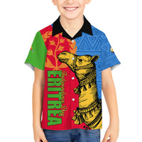 Eritrea Independence Day 2024 Family Matching Off Shoulder Short Dress and Hawaiian Shirt Eritrean Camel African Pattern - Wonder Print Shop