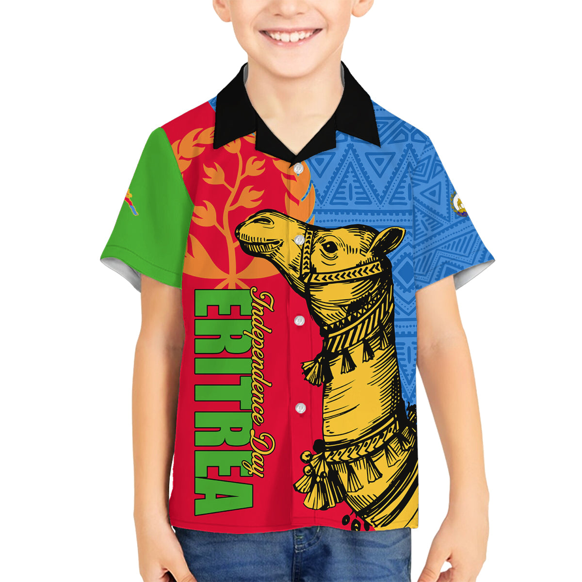 Eritrea Independence Day 2024 Family Matching Puletasi and Hawaiian Shirt Eritrean Camel African Pattern - Wonder Print Shop