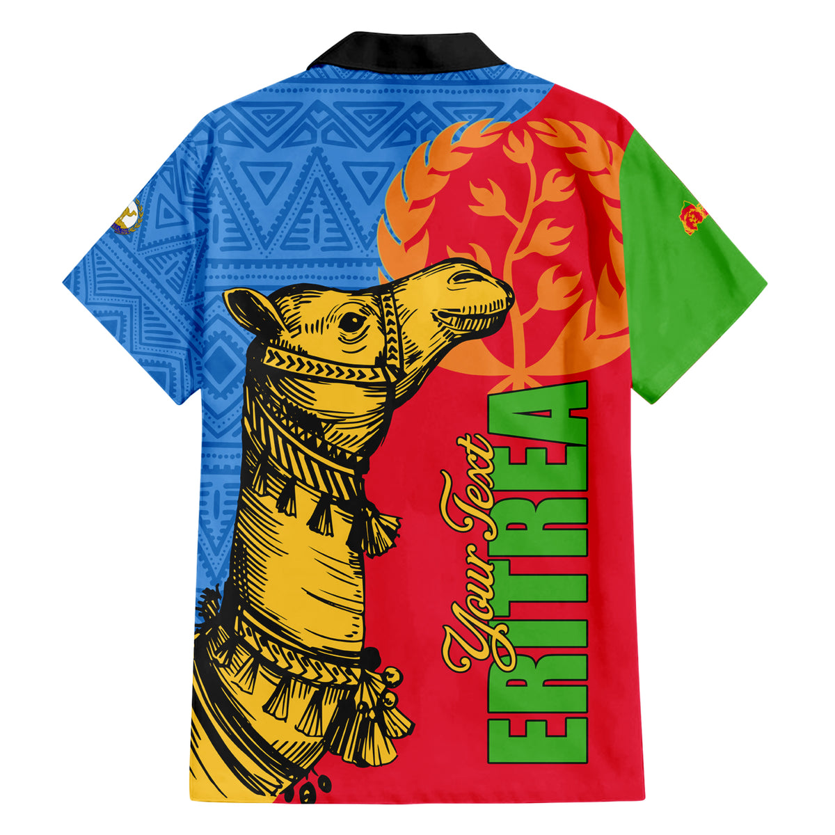 Eritrea Independence Day 2024 Family Matching Short Sleeve Bodycon Dress and Hawaiian Shirt Eritrean Camel African Pattern - Wonder Print Shop