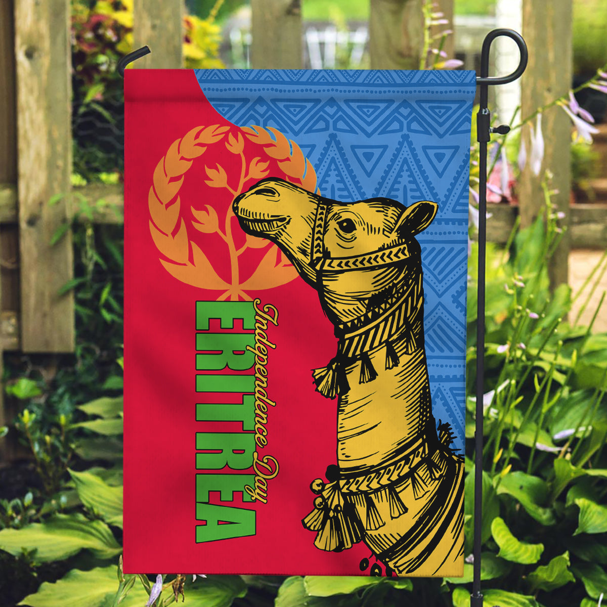 Eritrea Independence Day 2024 Garden Flag Eritrean Camel African Pattern - Wonder Print Shop