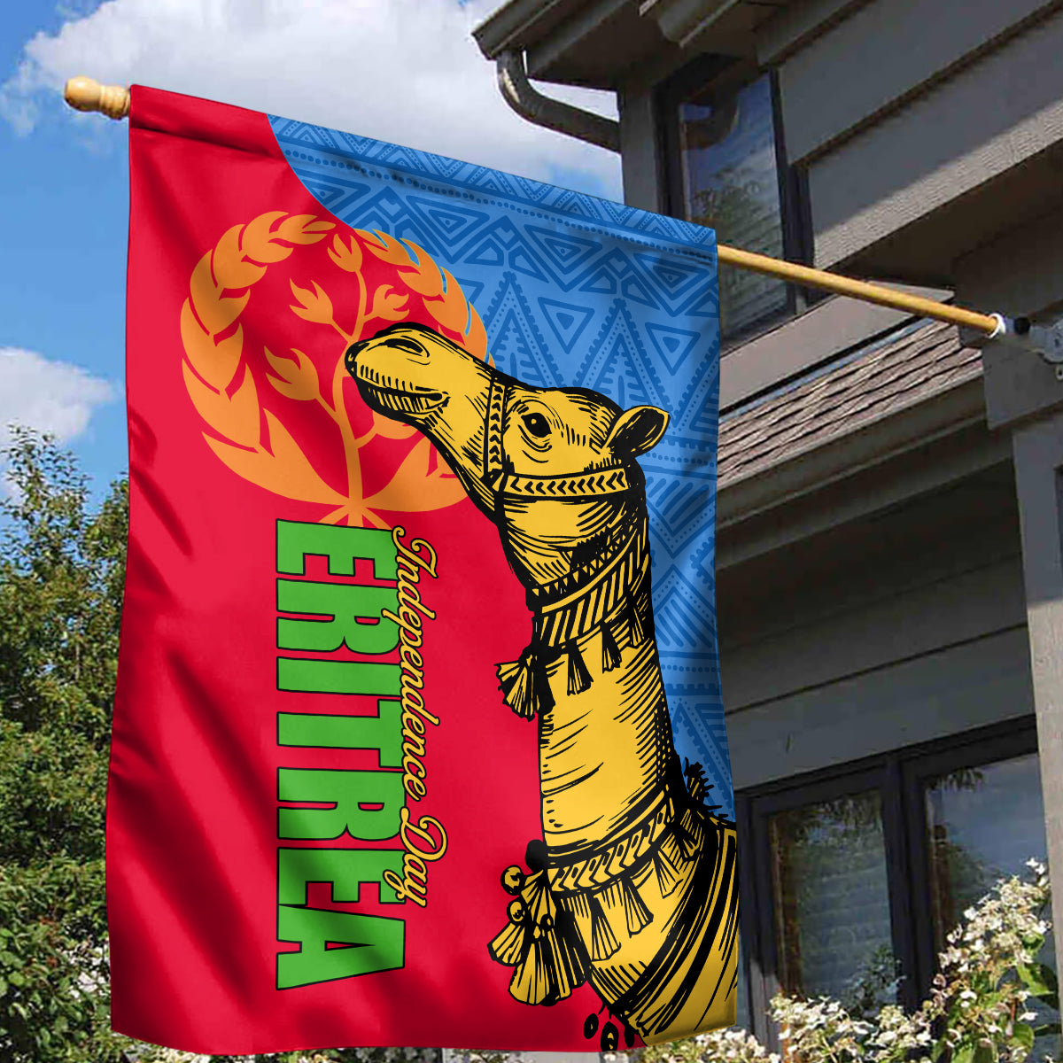 Eritrea Independence Day 2024 Garden Flag Eritrean Camel African Pattern - Wonder Print Shop