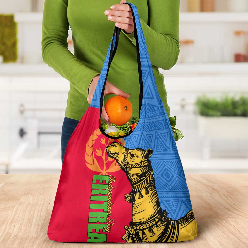 Eritrea Independence Day 2024 Grocery Bag Eritrean Camel African Pattern