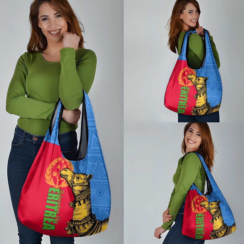 Eritrea Independence Day 2024 Grocery Bag Eritrean Camel African Pattern