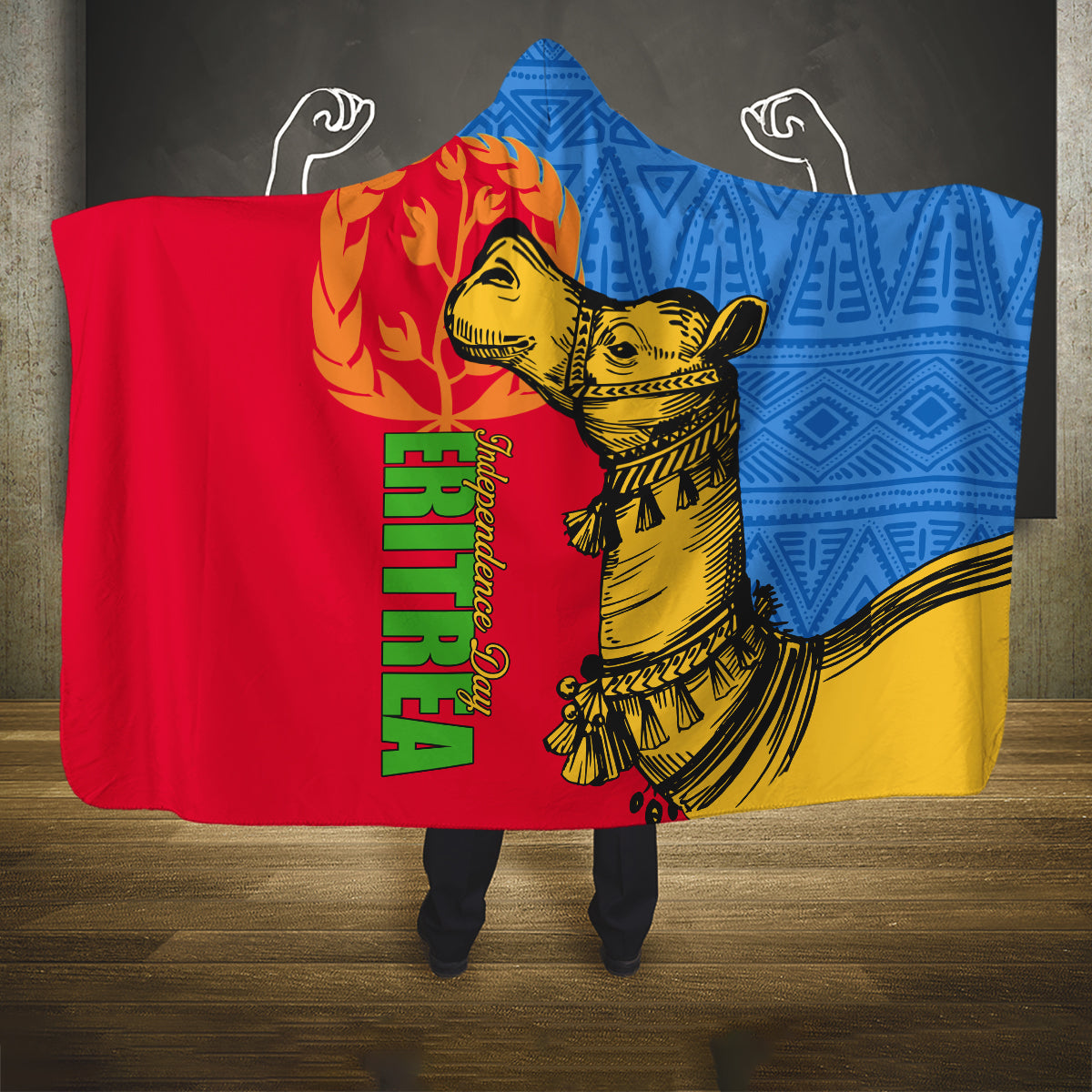 Eritrea Independence Day 2024 Hooded Blanket Eritrean Camel African Pattern