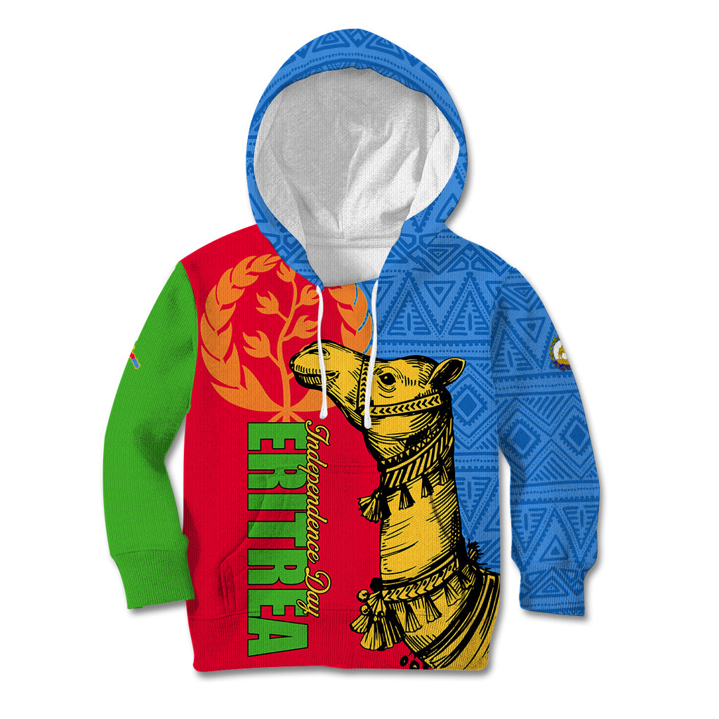Eritrea Independence Day 2024 Kid Hoodie Eritrean Camel African Pattern - Wonder Print Shop