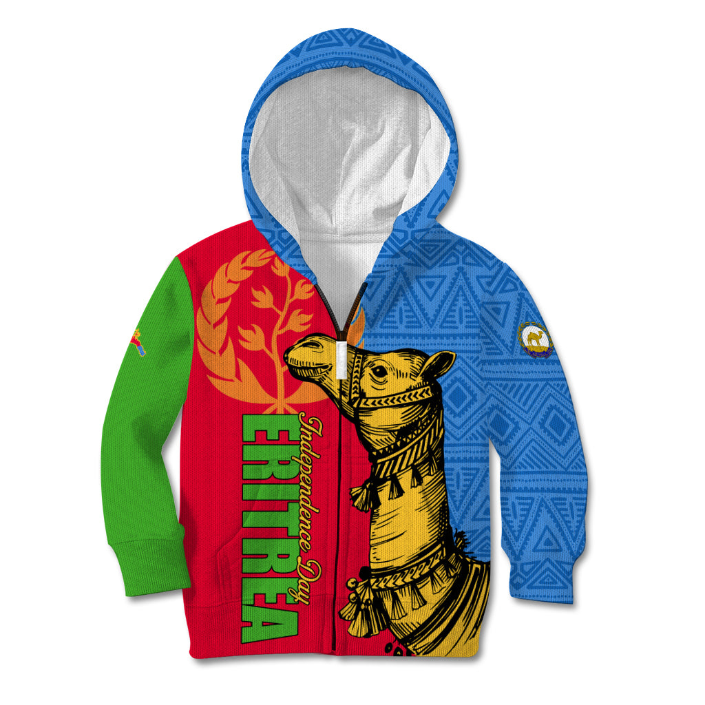 Eritrea Independence Day 2024 Kid Hoodie Eritrean Camel African Pattern - Wonder Print Shop