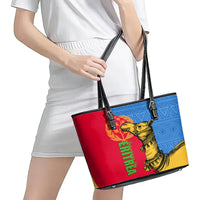 Eritrea Independence Day 2024 Leather Tote Bag Eritrean Camel African Pattern - Wonder Print Shop