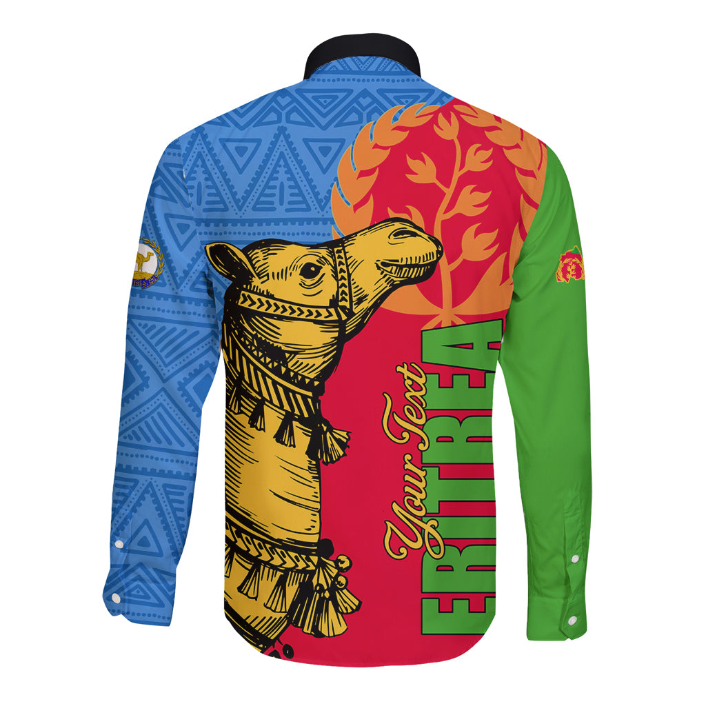 Eritrea Independence Day 2024 Long Sleeve Button Shirt Eritrean Camel African Pattern - Wonder Print Shop