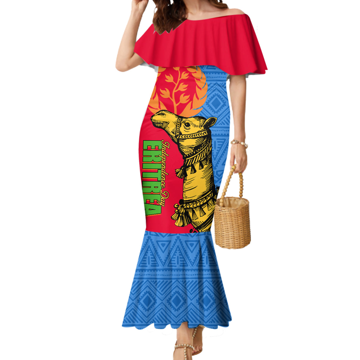 Eritrea Independence Day 2024 Mermaid Dress Eritrean Camel African Pattern - Wonder Print Shop