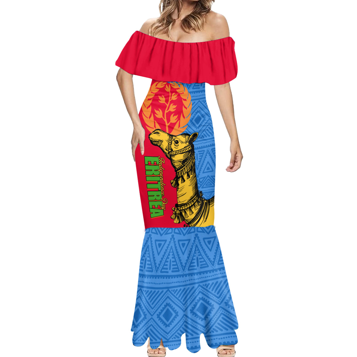 Eritrea Independence Day 2024 Mermaid Dress Eritrean Camel African Pattern - Wonder Print Shop