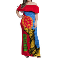 Eritrea Independence Day 2024 Off Shoulder Maxi Dress Eritrean Camel African Pattern - Wonder Print Shop