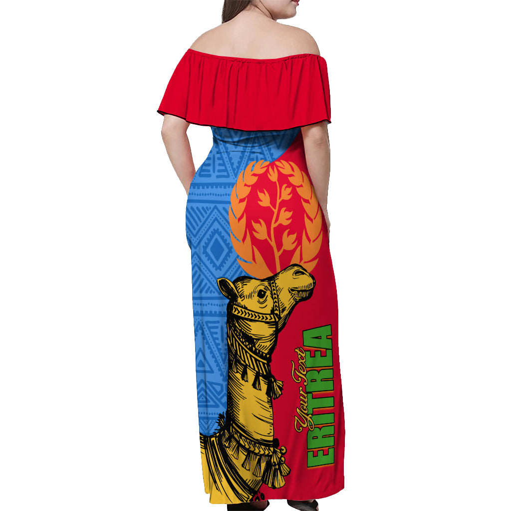 Eritrea Independence Day 2024 Off Shoulder Maxi Dress Eritrean Camel African Pattern - Wonder Print Shop