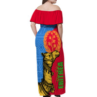 Eritrea Independence Day 2024 Off Shoulder Maxi Dress Eritrean Camel African Pattern - Wonder Print Shop
