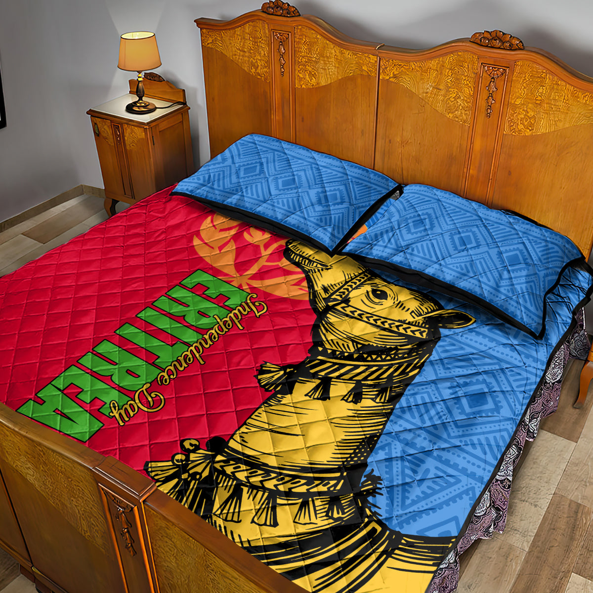Eritrea Independence Day 2024 Quilt Bed Set Eritrean Camel African Pattern - Wonder Print Shop