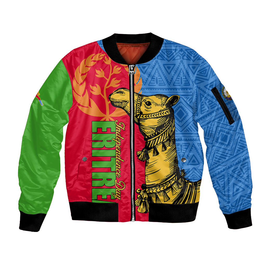 Eritrea Independence Day 2024 Sleeve Zip Bomber Jacket Eritrean Camel African Pattern - Wonder Print Shop
