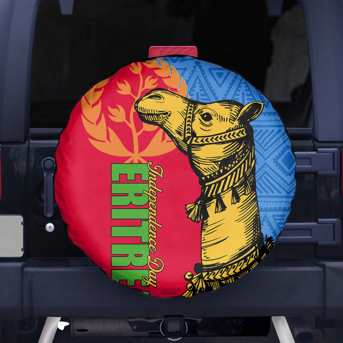 Eritrea Independence Day 2024 Spare Tire Cover Eritrean Camel African Pattern - Wonder Print Shop