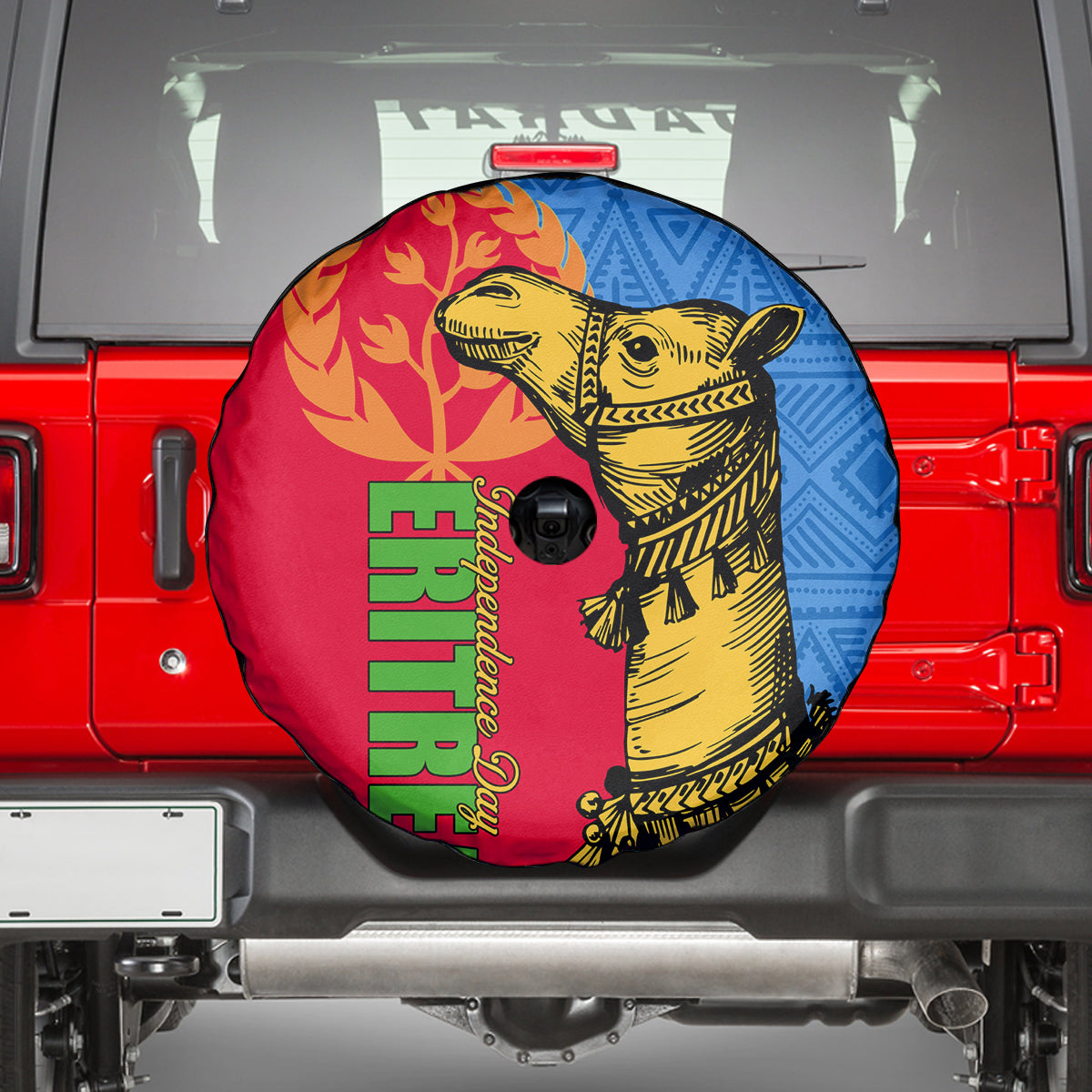 Eritrea Independence Day 2024 Spare Tire Cover Eritrean Camel African Pattern - Wonder Print Shop