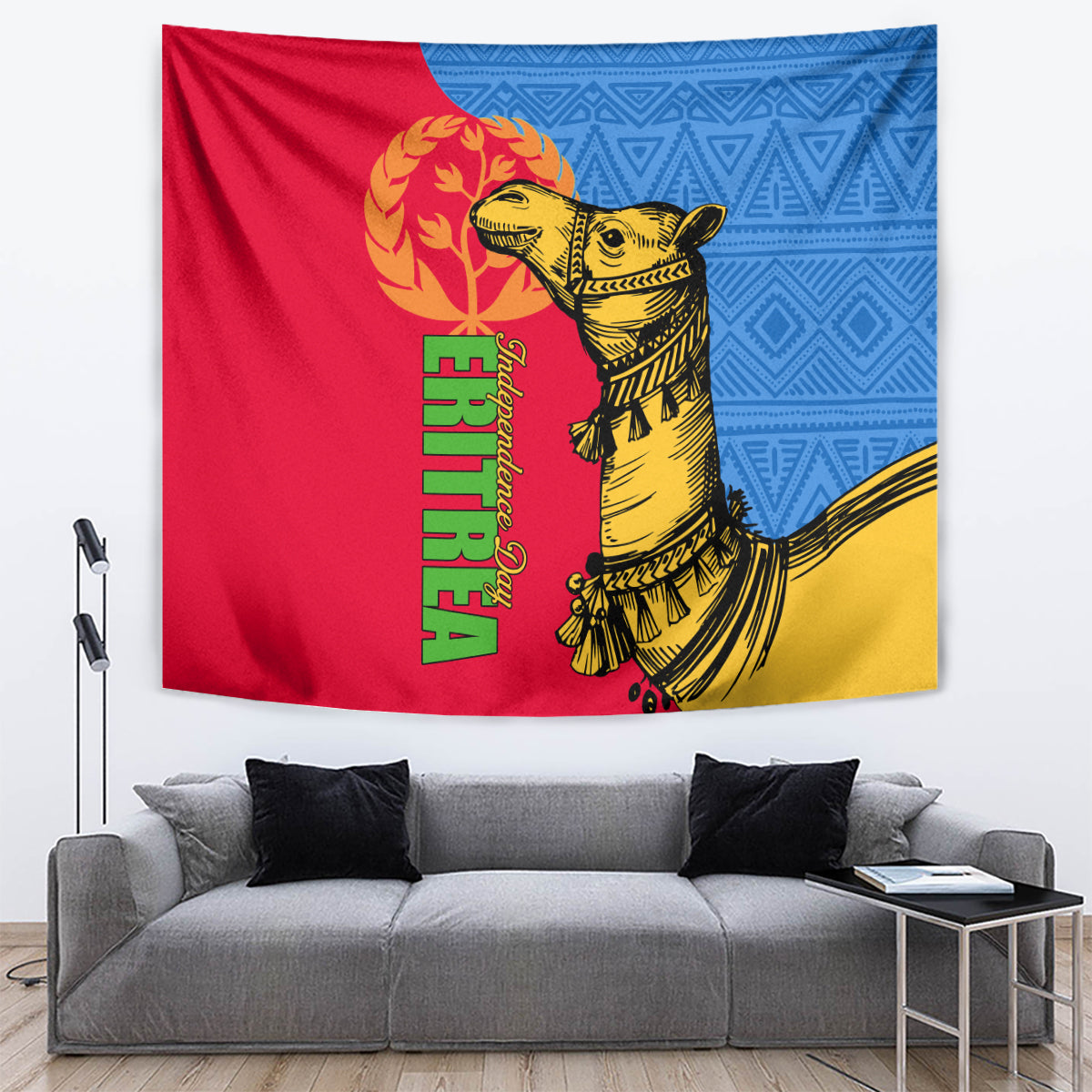 Eritrea Independence Day 2024 Tapestry Eritrean Camel African Pattern - Wonder Print Shop