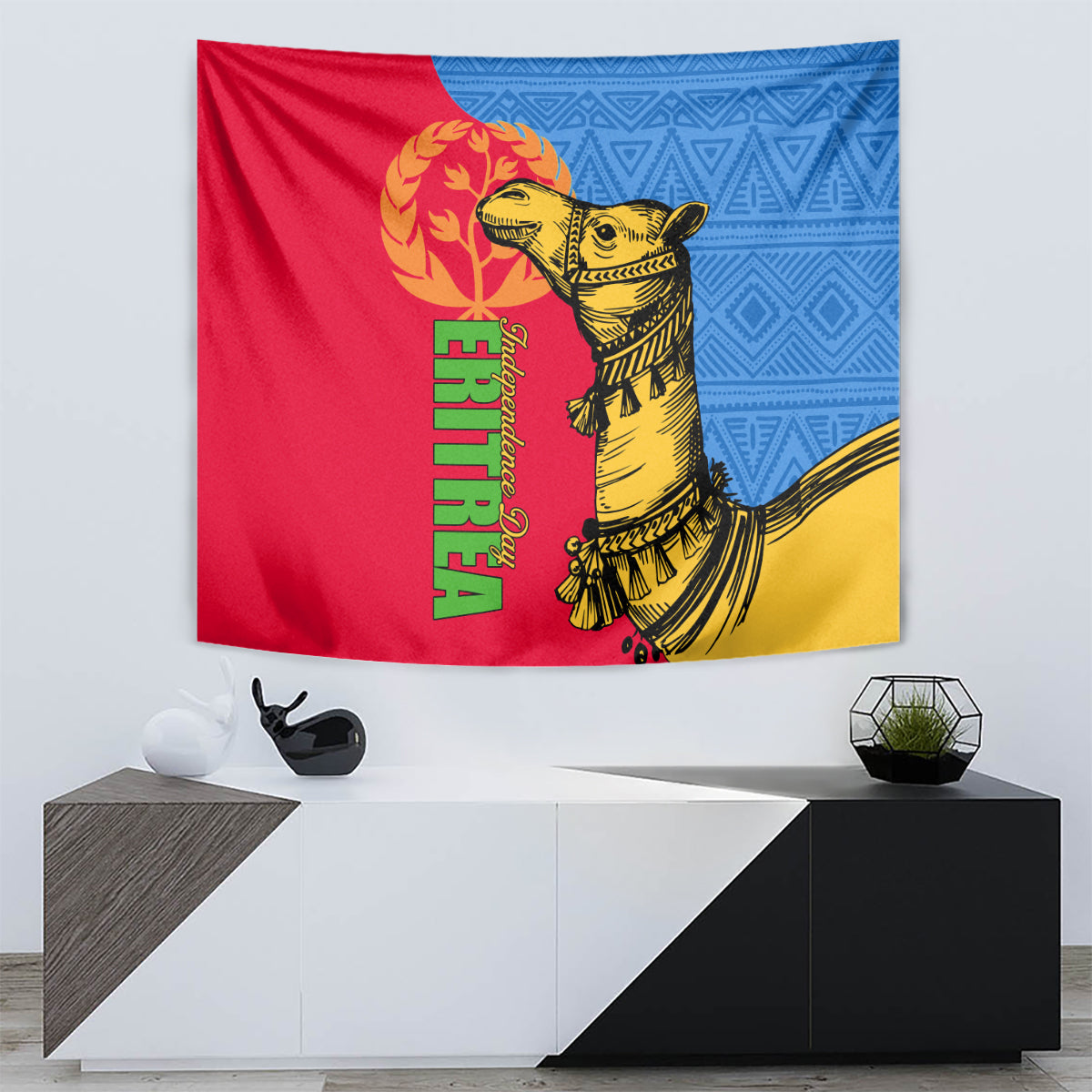 Eritrea Independence Day 2024 Tapestry Eritrean Camel African Pattern - Wonder Print Shop