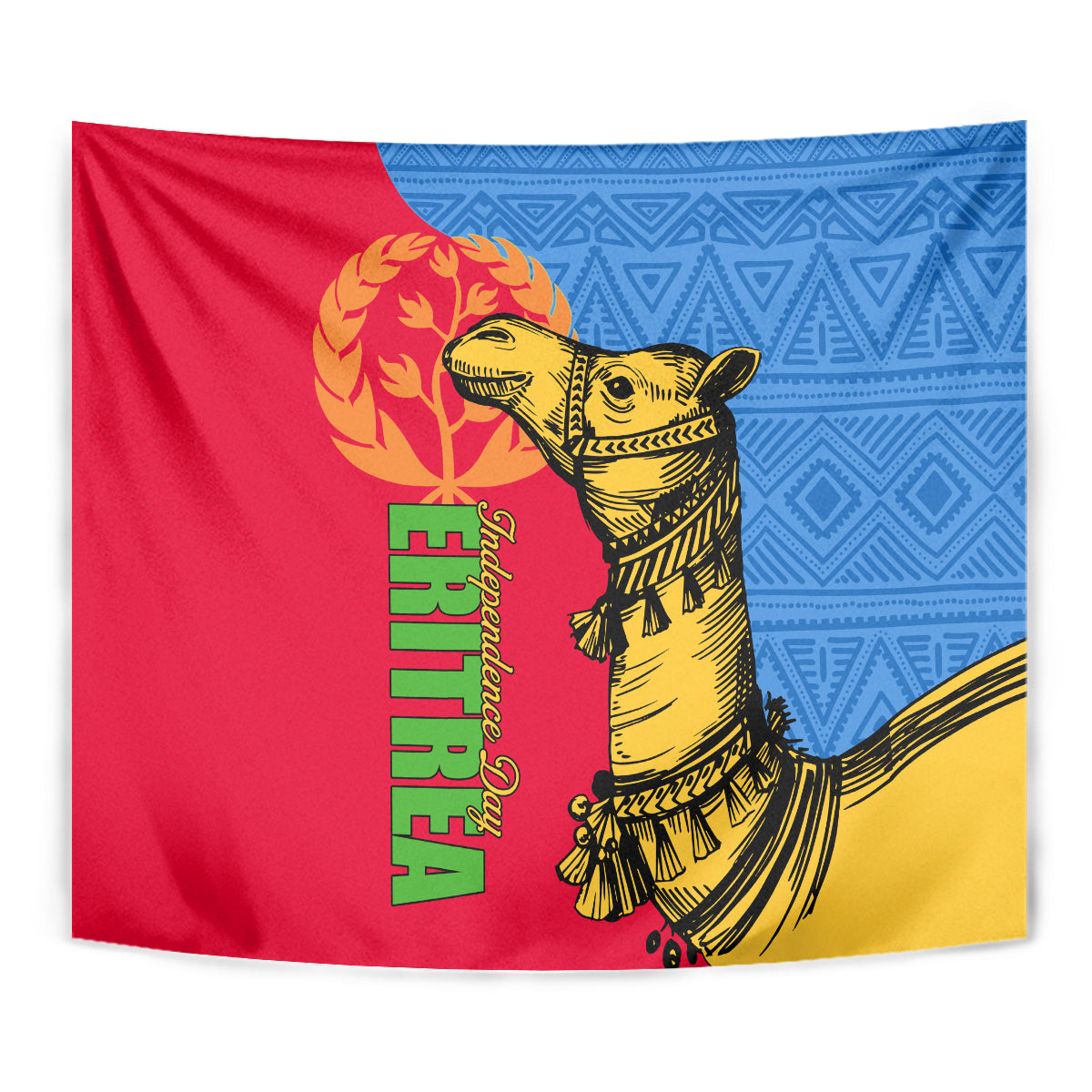 Eritrea Independence Day 2024 Tapestry Eritrean Camel African Pattern - Wonder Print Shop
