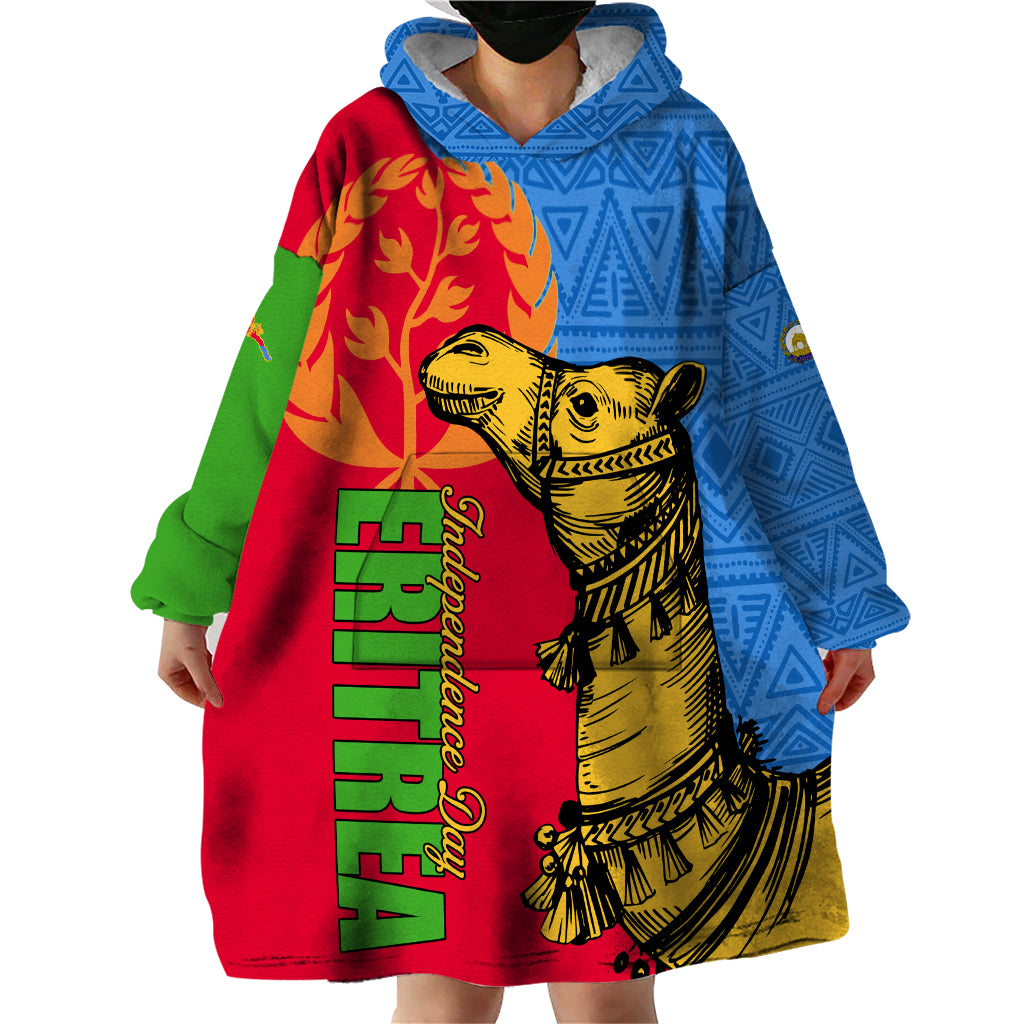 Eritrea Independence Day 2024 Wearable Blanket Hoodie Eritrean Camel African Pattern - Wonder Print Shop