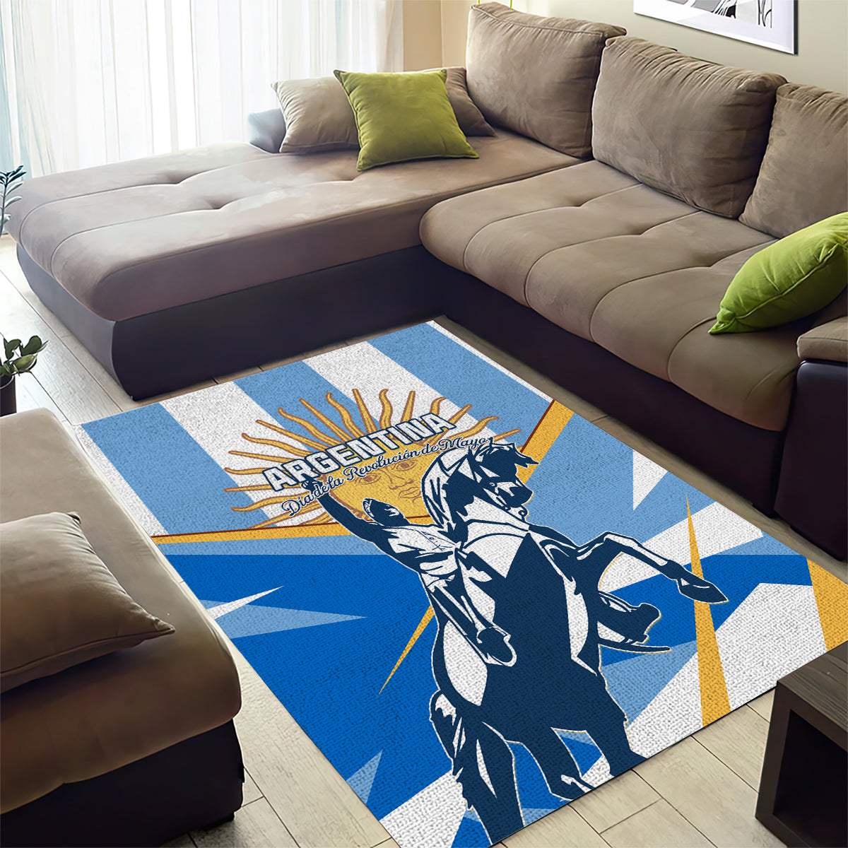 Argentina Revolution Day Area Rug Sol de Mayo Warrior - Wonder Print Shop