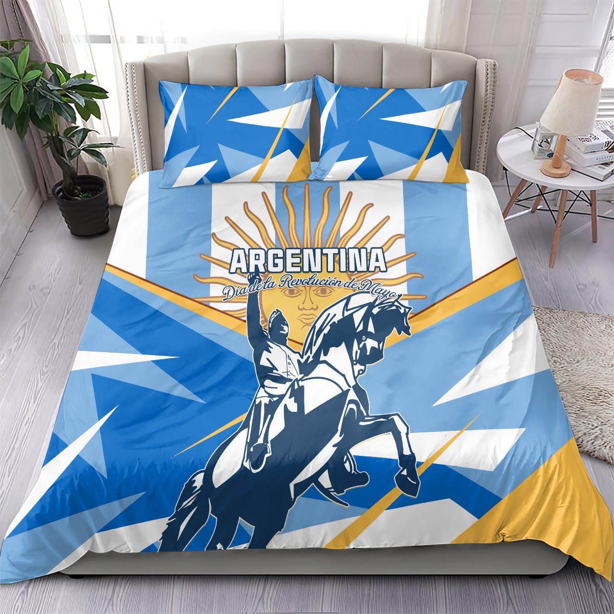 Argentina Revolution Day Bedding Set Sol de Mayo Warrior - Wonder Print Shop