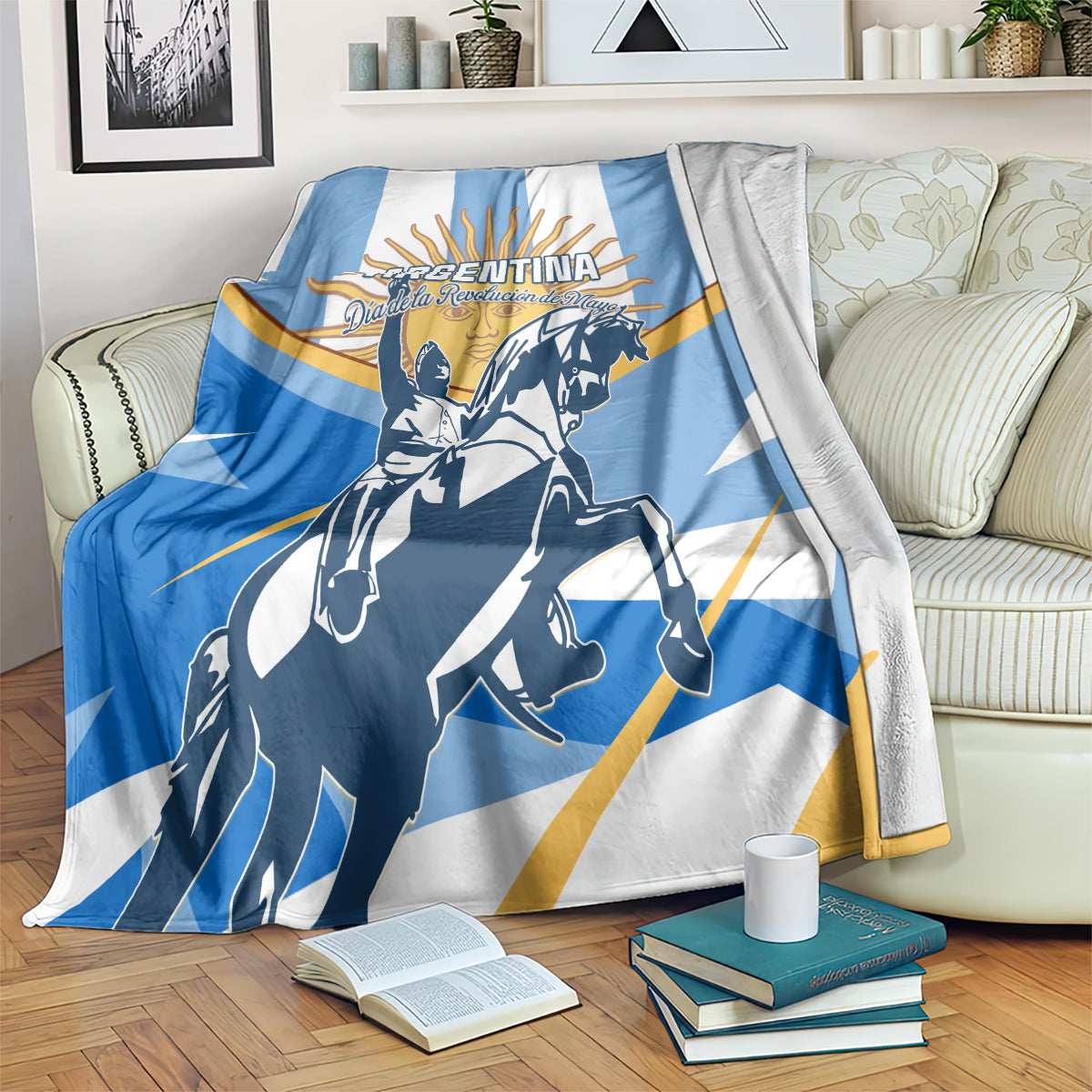 Argentina Revolution Day Blanket Sol de Mayo Warrior