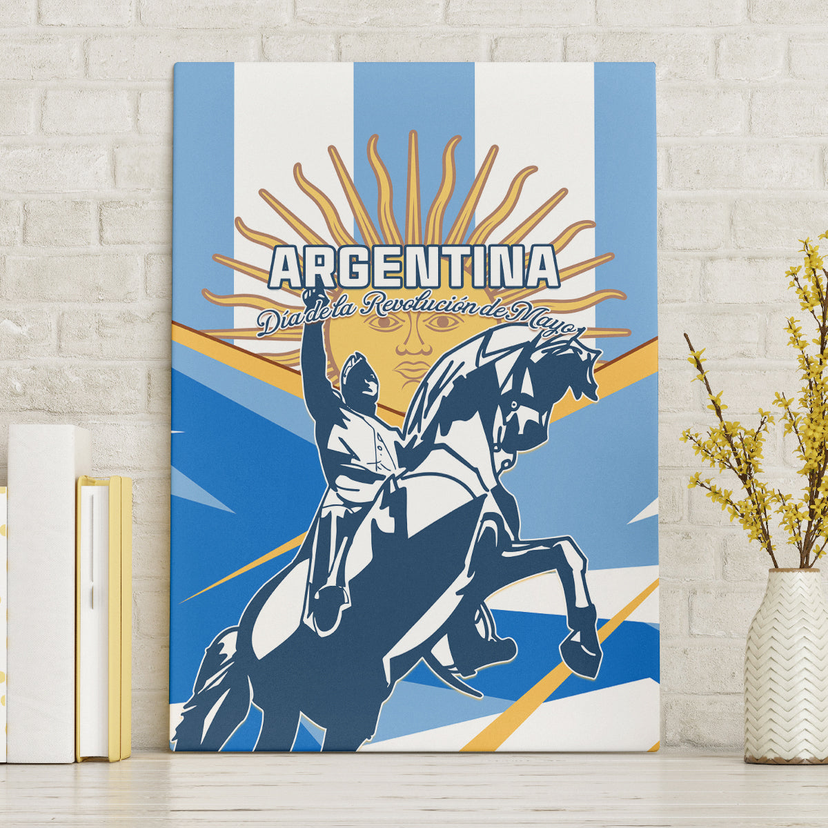 Argentina Revolution Day Canvas Wall Art Sol de Mayo Warrior