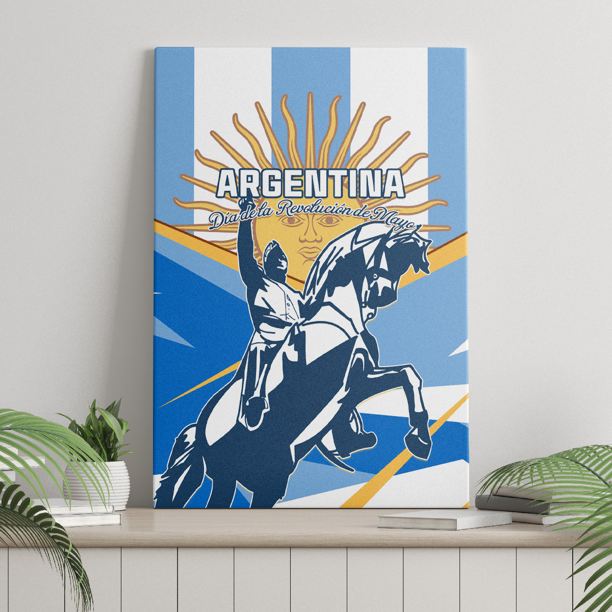 Argentina Revolution Day Canvas Wall Art Sol de Mayo Warrior - Wonder Print Shop