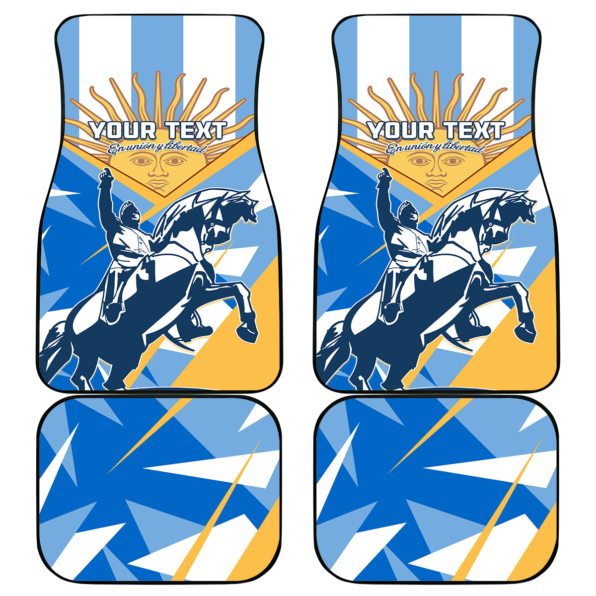 Argentina Revolution Day Car Mats Sol de Mayo Warrior - Wonder Print Shop