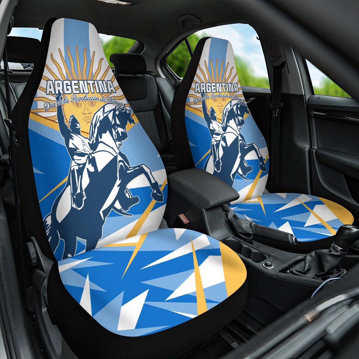 Argentina Revolution Day Car Seat Cover Sol de Mayo Warrior