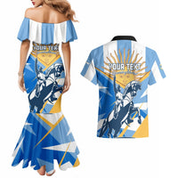 Argentina Revolution Day Couples Matching Mermaid Dress and Hawaiian Shirt Sol de Mayo Warrior - Wonder Print Shop
