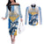Argentina Revolution Day Couples Matching Off The Shoulder Long Sleeve Dress and Long Sleeve Button Shirt Sol de Mayo Warrior