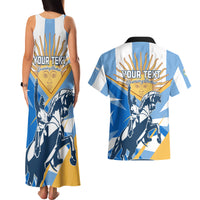 Argentina Revolution Day Couples Matching Tank Maxi Dress and Hawaiian Shirt Sol de Mayo Warrior - Wonder Print Shop