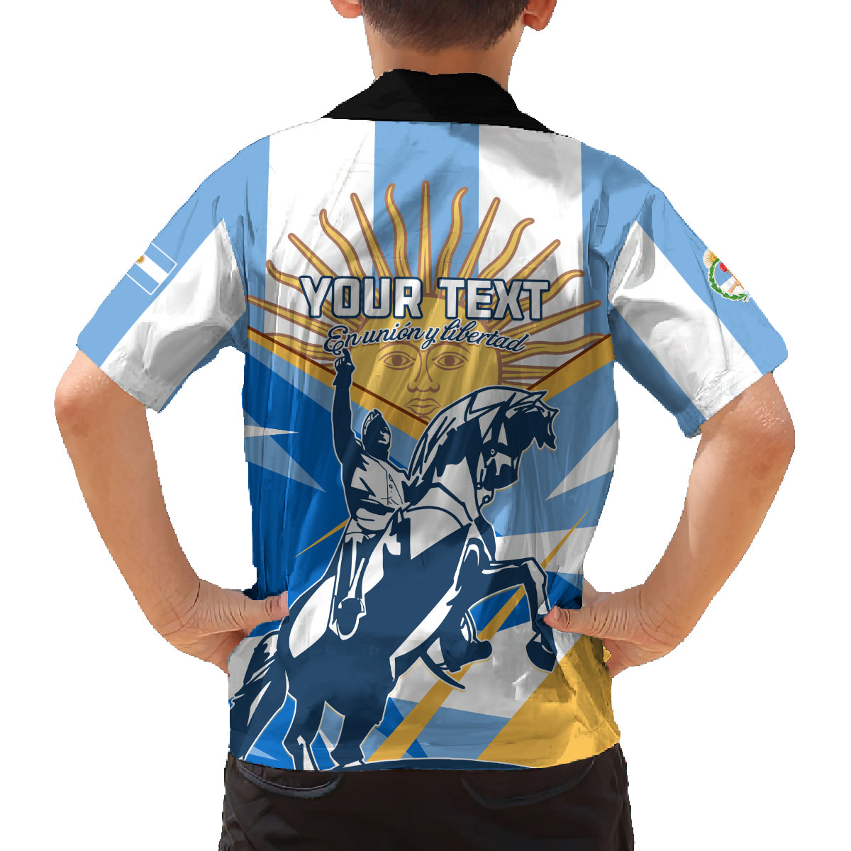 Argentina Revolution Day Family Matching Long Sleeve Bodycon Dress and Hawaiian Shirt Sol de Mayo Warrior - Wonder Print Shop