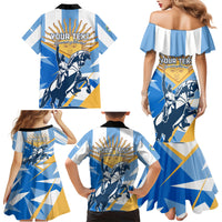 Argentina Revolution Day Family Matching Mermaid Dress and Hawaiian Shirt Sol de Mayo Warrior - Wonder Print Shop