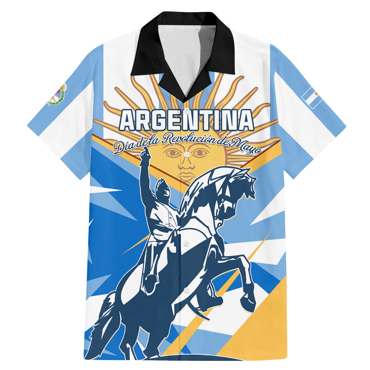 Argentina Revolution Day Family Matching Mermaid Dress and Hawaiian Shirt Sol de Mayo Warrior - Wonder Print Shop