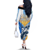 Argentina Revolution Day Family Matching Off Shoulder Long Sleeve Dress and Hawaiian Shirt Sol de Mayo Warrior - Wonder Print Shop