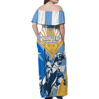 Argentina Revolution Day Family Matching Off Shoulder Maxi Dress and Hawaiian Shirt Sol de Mayo Warrior - Wonder Print Shop