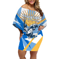 Argentina Revolution Day Family Matching Off Shoulder Short Dress and Hawaiian Shirt Sol de Mayo Warrior - Wonder Print Shop