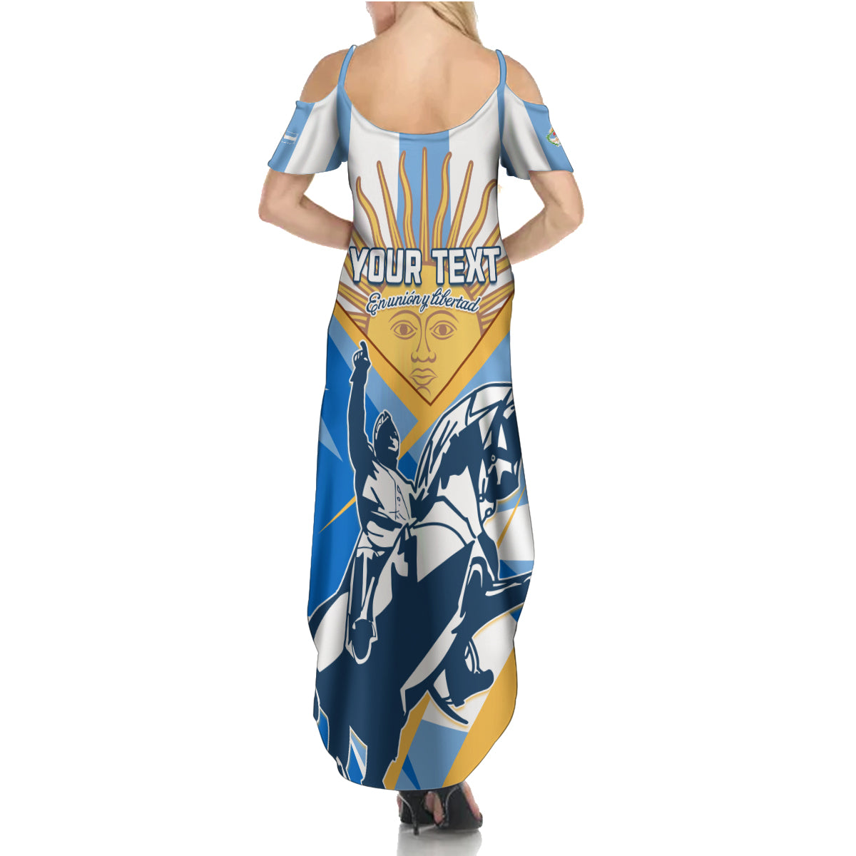 Argentina Revolution Day Family Matching Summer Maxi Dress and Hawaiian Shirt Sol de Mayo Warrior - Wonder Print Shop