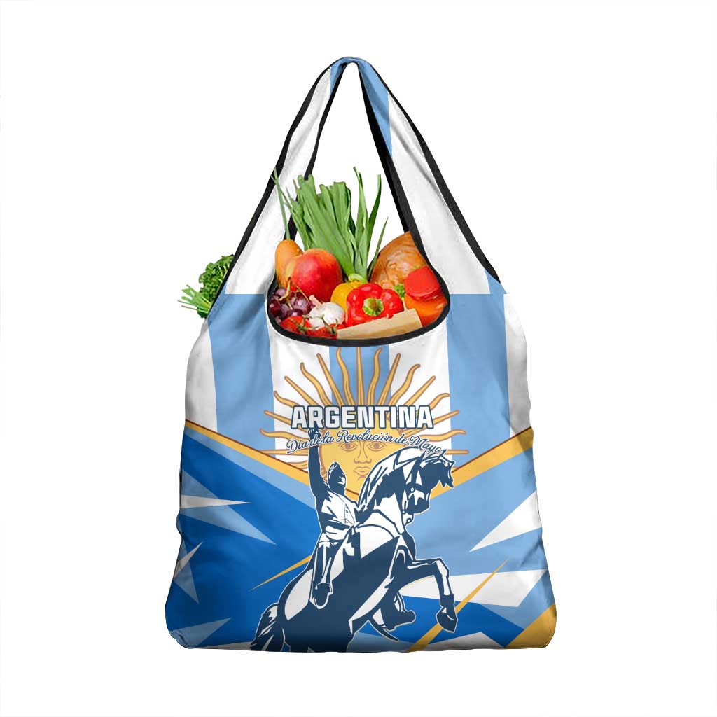 Argentina Revolution Day Grocery Bag Sol de Mayo Warrior