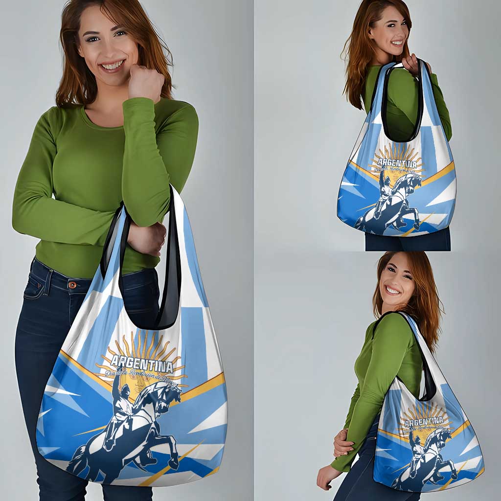 Argentina Revolution Day Grocery Bag Sol de Mayo Warrior