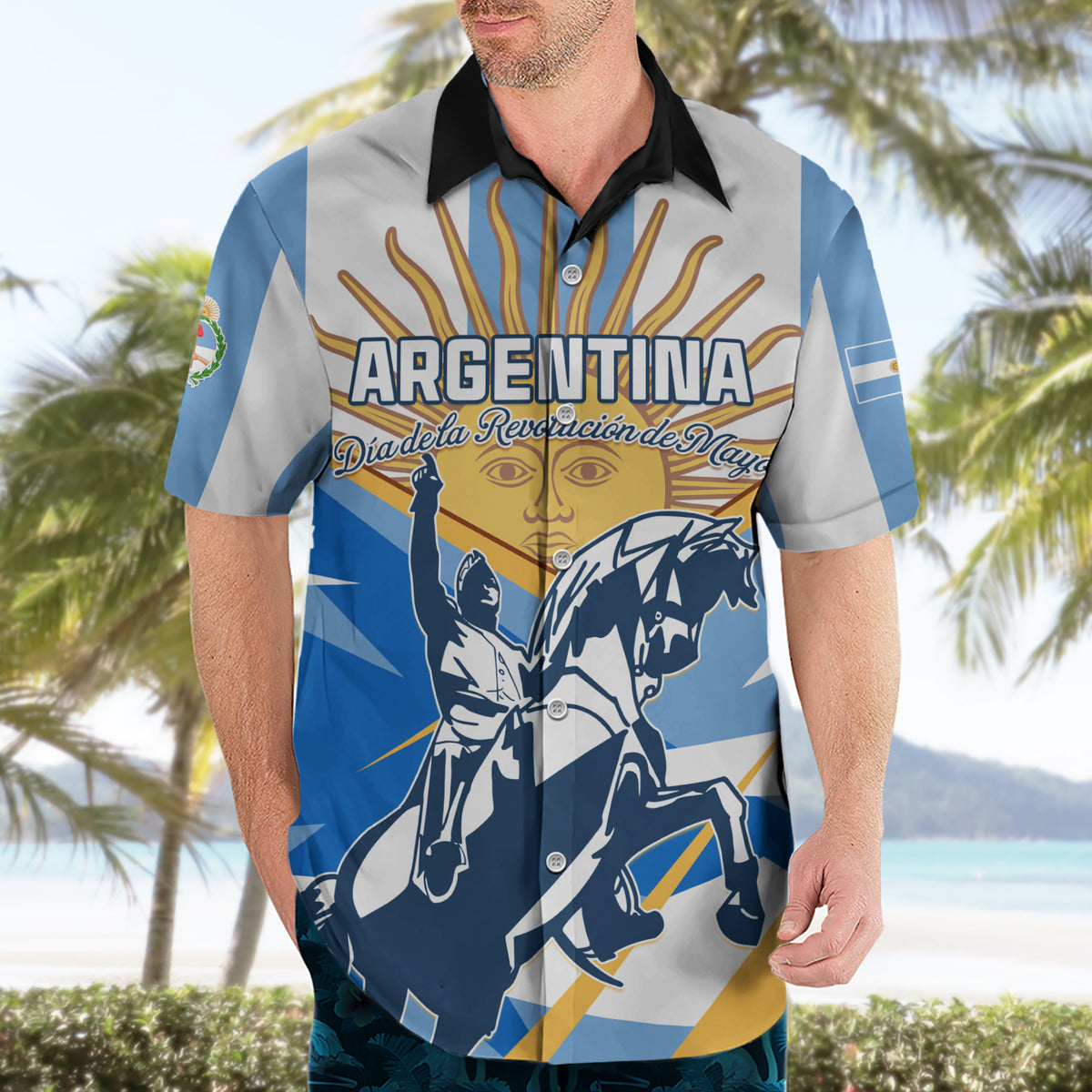Argentina Revolution Day Hawaiian Shirt Sol de Mayo Warrior - Wonder Print Shop